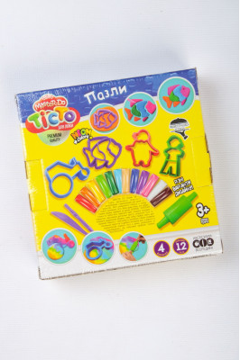 Тісто для ліпки, 12 кольорів, стек з формочками